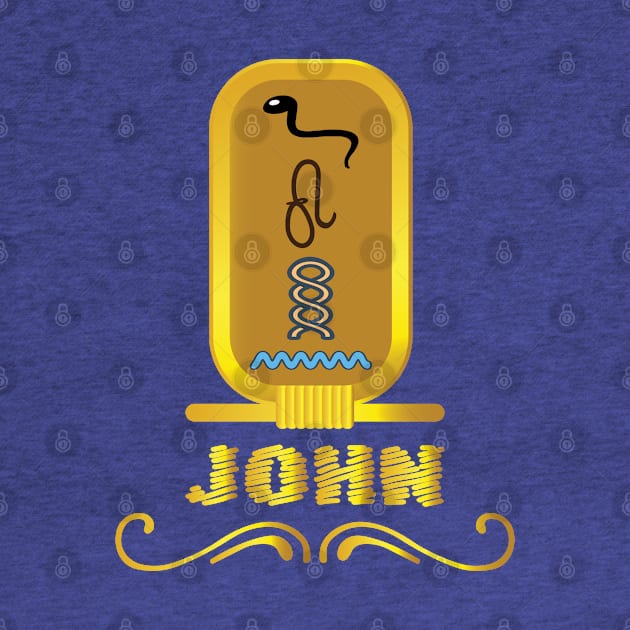 JOHN-American names in hieroglyphic letters-JOHN, name in a Pharaonic Khartouch-Hieroglyphic pharaonic names by egygraphics